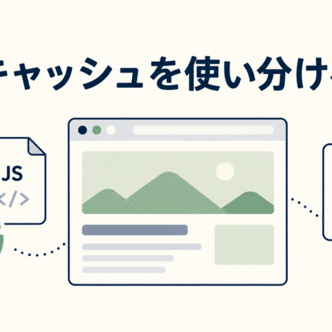 CSS・JavaScriptの更新と画像のキャッシュを使い分けるイラスト