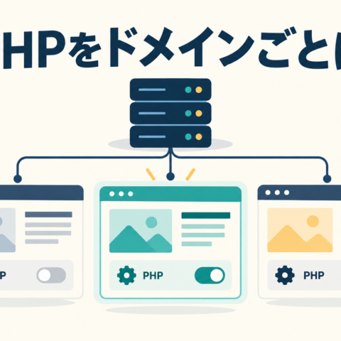 同じサーバーの各サイトでPHPの設定を個別に切り替えるイラスト