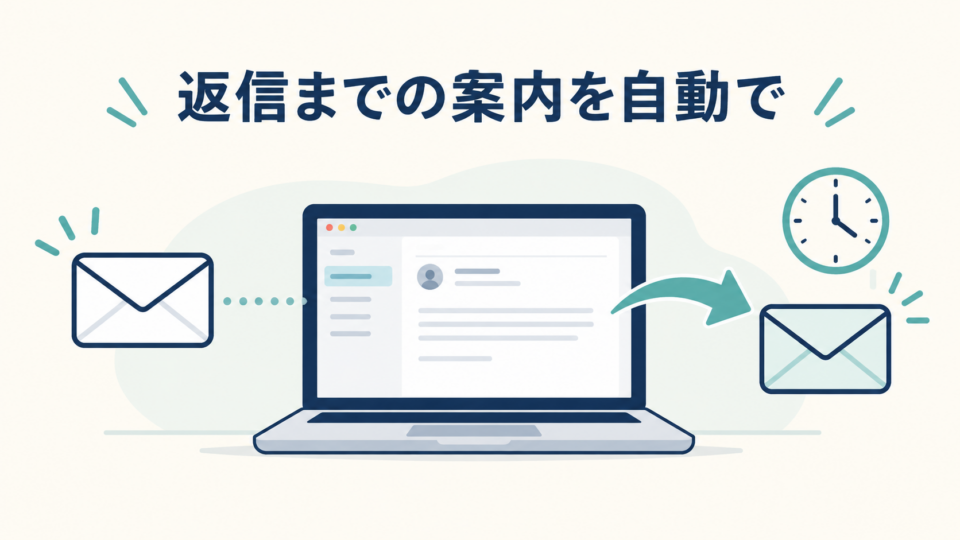 メールの受信に対して返信までの案内を自動で返すイラスト